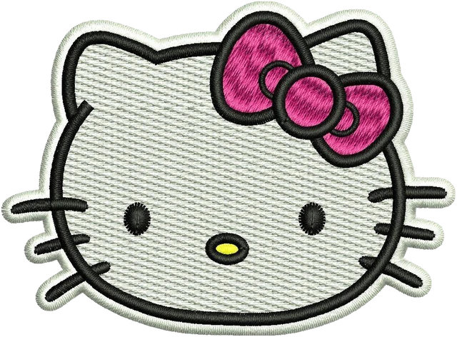 Ricamo Viso di Hello Kitty su tessuto
