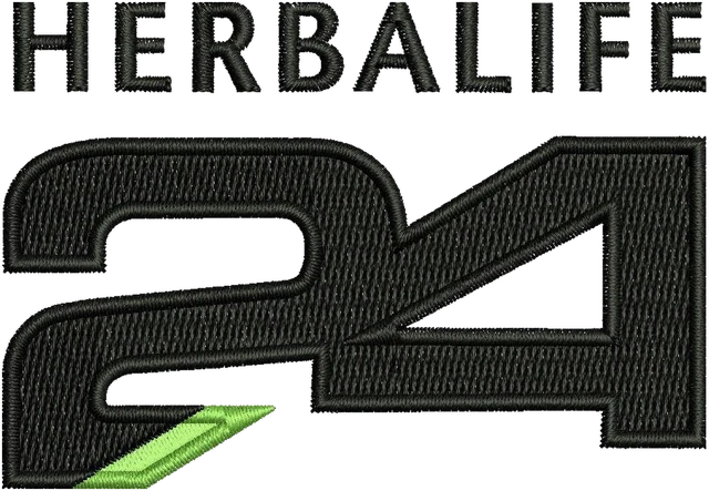 Stickdatei Herbalife 24 Logo Stickdatei auf Stoff gestickt