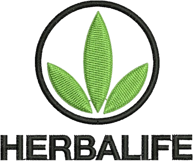 Herbalife Nutrition Logo 3 Embroidery Design embroidery design shown stitched on fabric