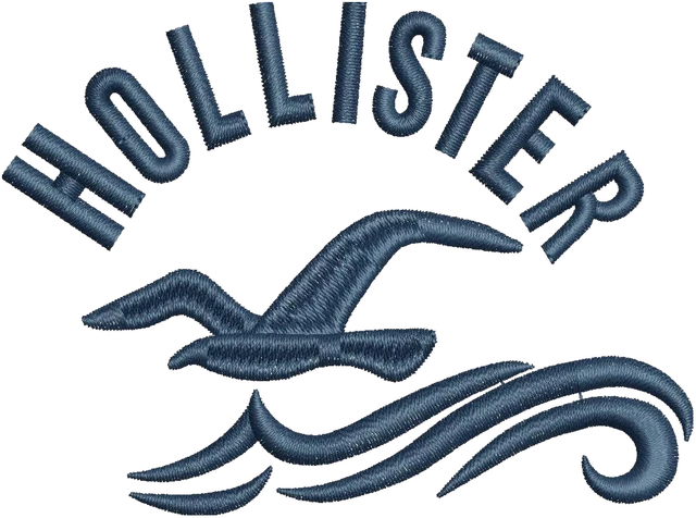 Hollister Co Logo 2 Embroidery Design embroidery design shown stitched on fabric