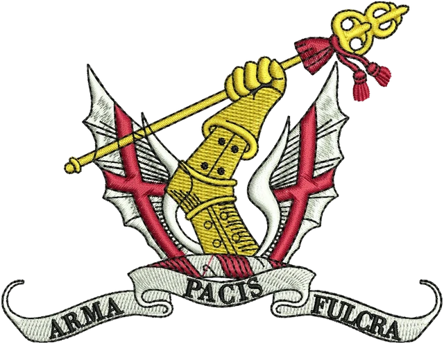 Honourable Artillery Company Arms Badge Embroidery Design embroidery design shown stitched on fabric