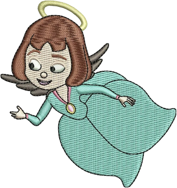 Hope Veggietales Easter Carol Embroidery Design embroidery design shown stitched on fabric