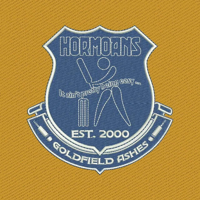 Hormoans Goldfields Ashes Cricket-Wappen Stickdatei