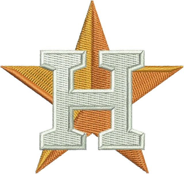 Houston Astros Logo 3 Embroidery Design embroidery design shown stitched on fabric