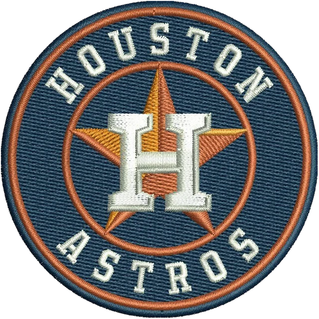 Houston Astros Logo Embroidery Design embroidery design shown stitched on fabric
