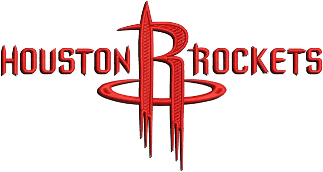 Stickdatei Houston Rockets Logo 2 Stickdatei auf Stoff gestickt