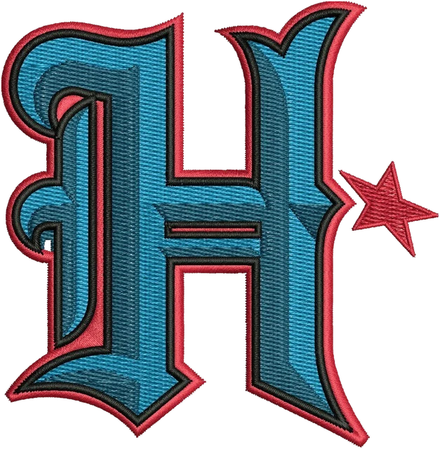 Houston Texans Secondary Logo Embroidery Design embroidery design shown stitched on fabric