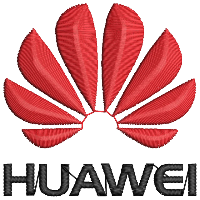 Diseño de bordado Huawei Logotipo sobre tela
