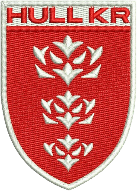 Diseño de bordado Diseño de bordado Hull Kingston Rovers escudo rojo sobre tela