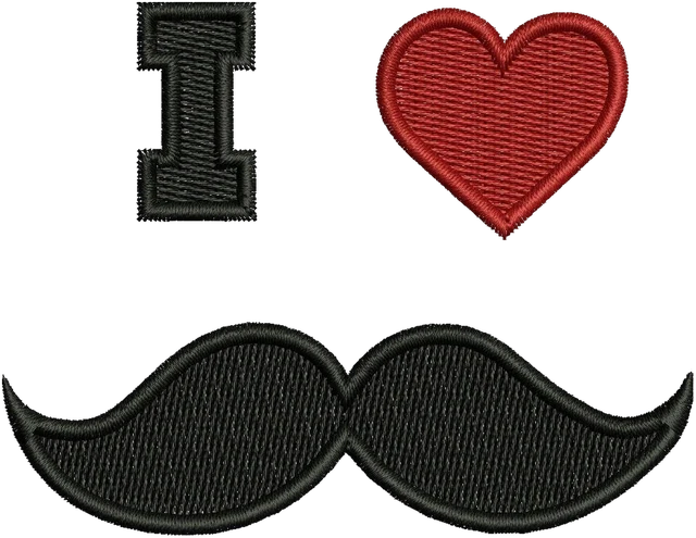Stickdatei I Love Daddy Stickdatei auf Stoff gestickt