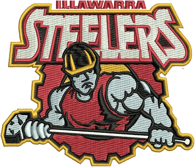 Diseño de bordado Logotipo del club de rugby a trece Illawarra Steelers 2 sobre tela