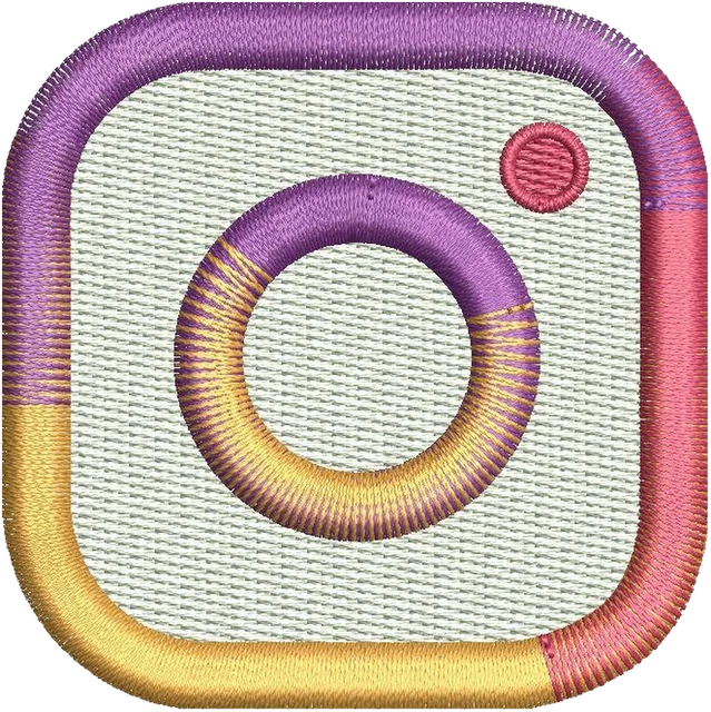 Motif de broderie Instagram logo 2 brodé sur tissu