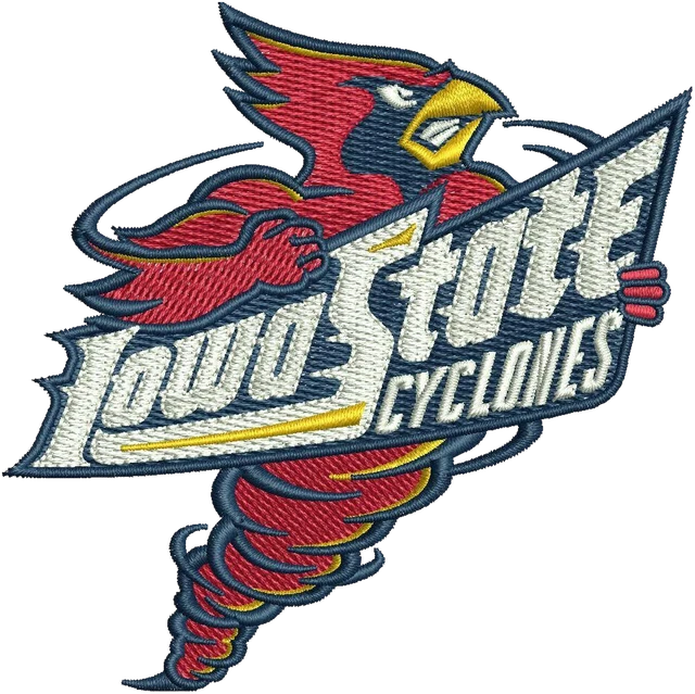 Stickdatei Iowa State Cyclones Football Logo Stickdatei auf Stoff gestickt