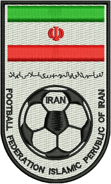 Motif de broderie Écusson de l’équipe de football d’Iran brodé sur tissu