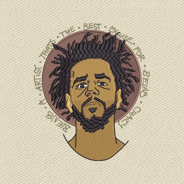 J Cole 2 Embroidery Design