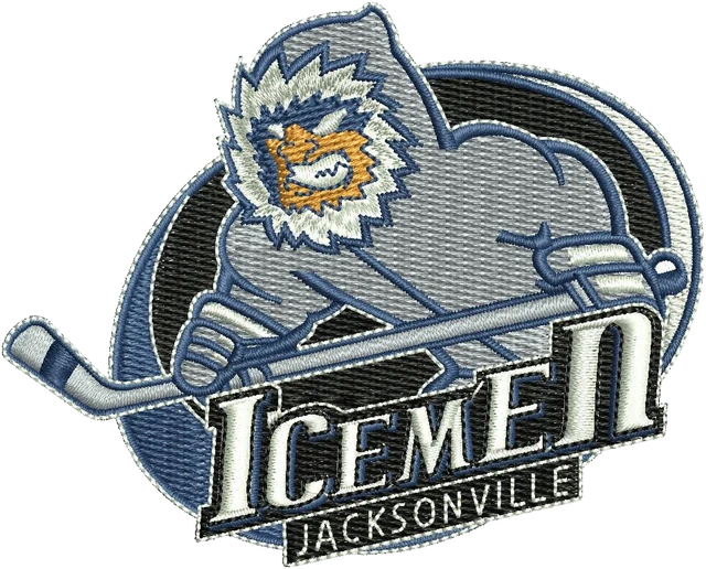 Diseño de bordado Diseño de bordado logo mascota Jacksonville IceMen sobre tela