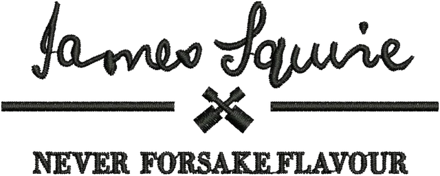 Ricamo Disegno da ricamo logo James Squire Never Forsake Flavour su tessuto