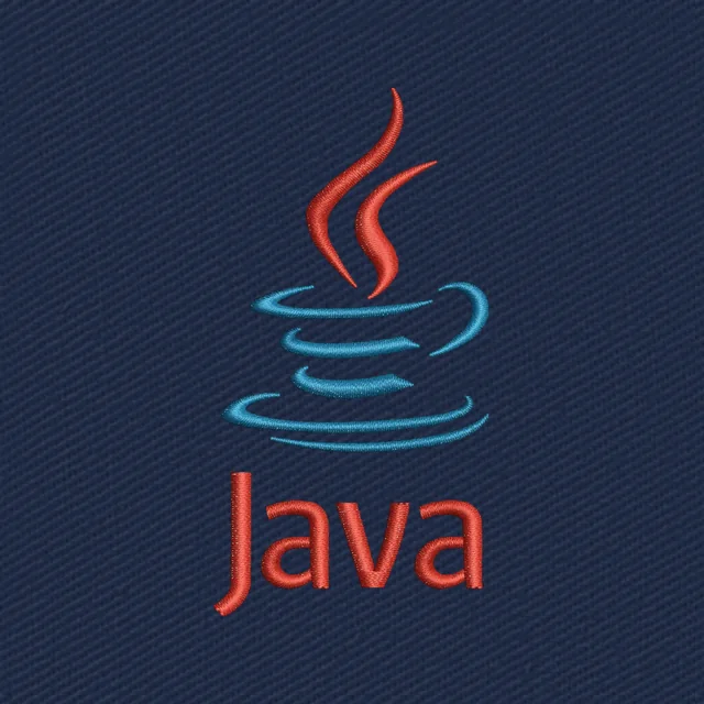 Diseño de bordado logo Java taza humeante