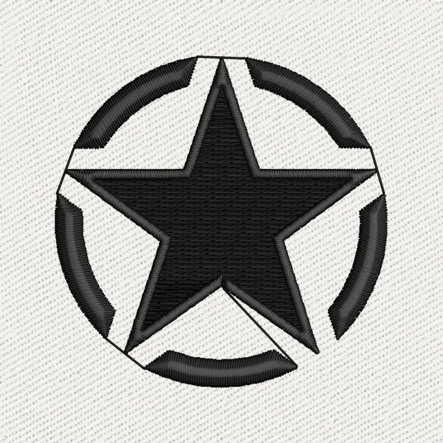 Jeep Star Logo Embroidery Design