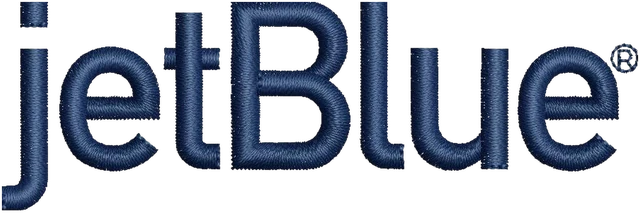 Motif de broderie JetBlue Airline logo brodé sur tissu