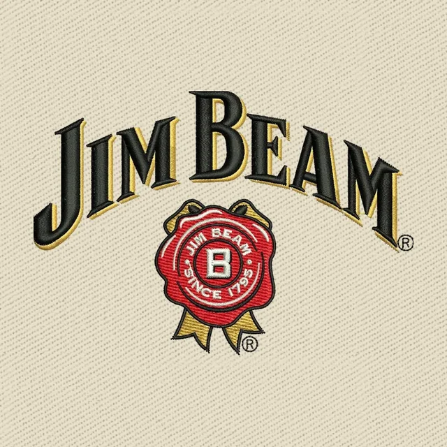 Jim Beam Whiskey Logo Embroidery Design