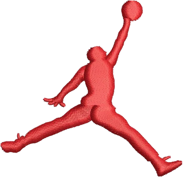 Jordan Jumpman Logo Embroidery Design embroidery design shown stitched on fabric