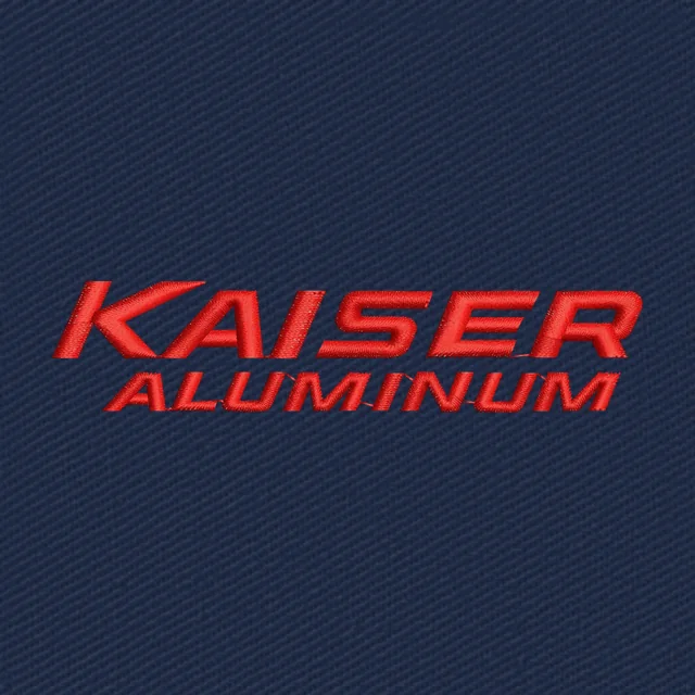 Motif de broderie logo Kaiser Aluminum rouge