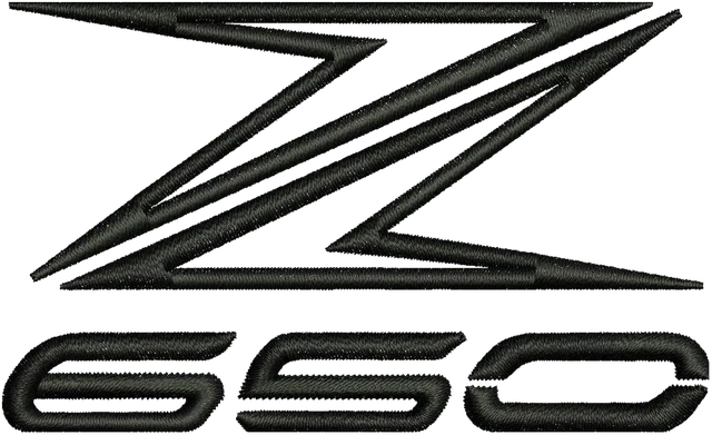 Motif de broderie Kawasaki Z 650 logo brodé sur tissu