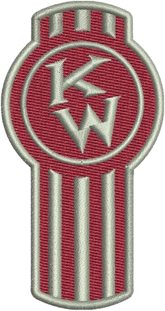 Stickdatei Kenworth Truck Logo 2 Stickdatei auf Stoff gestickt