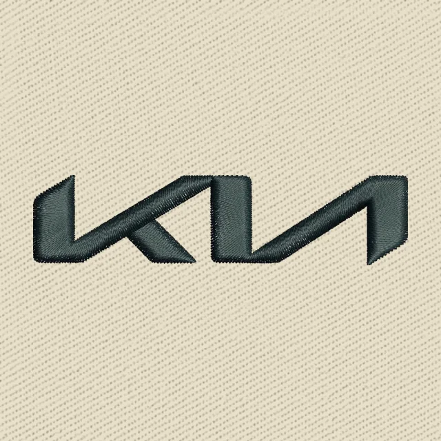 Disegno da ricamo Kia logo moderno nero