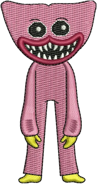 Kissy Missy Pink Standing Character embroidery design shown stitched on fabric
