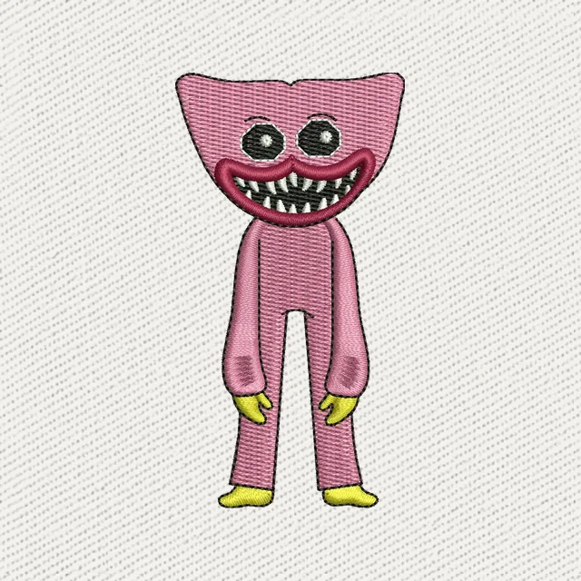 Diseño de bordado Kissy Missy rosa de pie