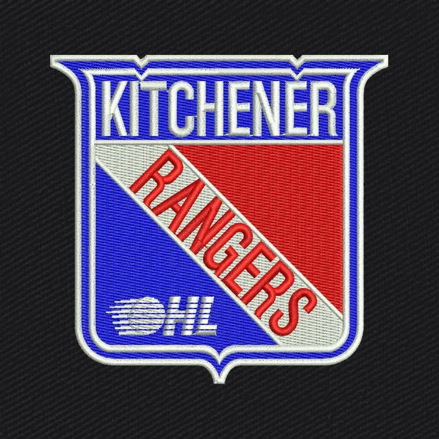 Kitchener Rangers Wappen in Rot und Blau Stickdatei