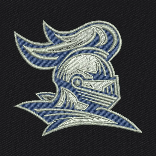 Blau-silberner Ritterhelm im Profil Stickdatei