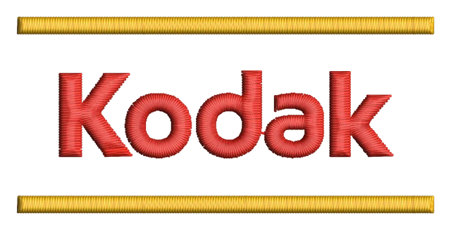 Motif de broderie Kodak Logo brodé sur tissu