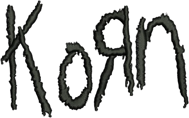 Stickdatei Korn Logo Stickdatei auf Stoff gestickt