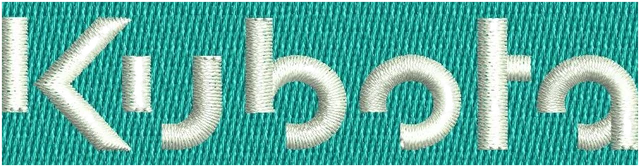 Ricamo Logo Kubota 2 su tessuto