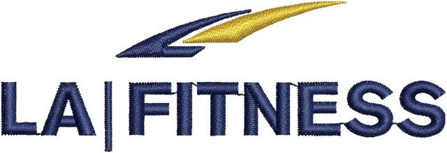 Ricamo Logo LA Fitness su tessuto