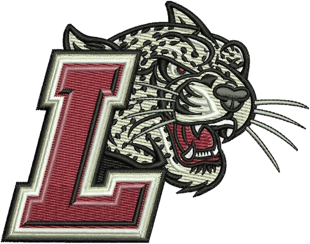 Lafayette Leopards Logo 2 Embroidery Design embroidery design shown stitched on fabric