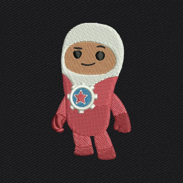 Disegno da ricamo Lars di Go Jetters tuta rossa