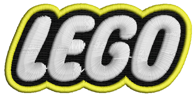 Stickdatei Lego logo 2 Stickdatei auf Stoff gestickt