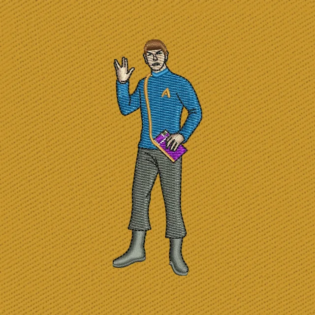 Spock mit vulkanischem Gruß Stickdatei