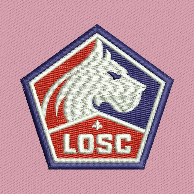 Lille OSC rot-weißes Hundewappen Stickdatei