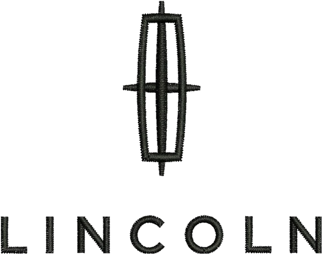 Diseño de bordado Lincoln logotipo sobre tela