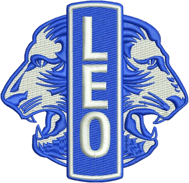 Ricamo Logo Lions Club LEO su tessuto