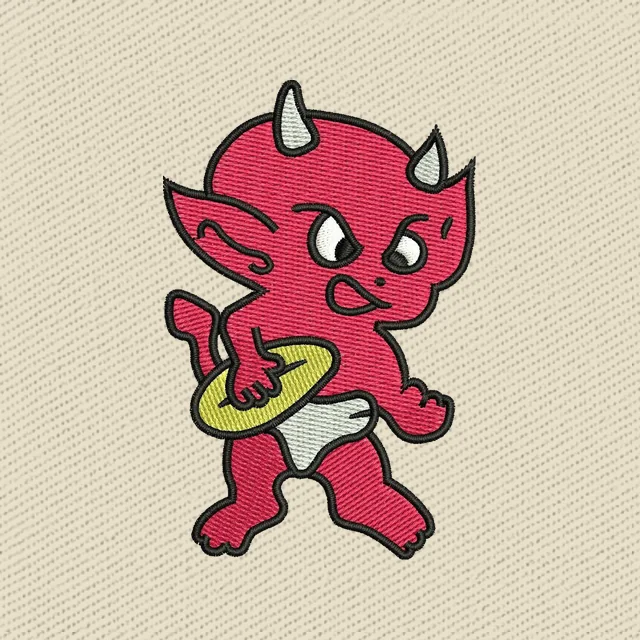 Diablillo rojo con un aro amarillo