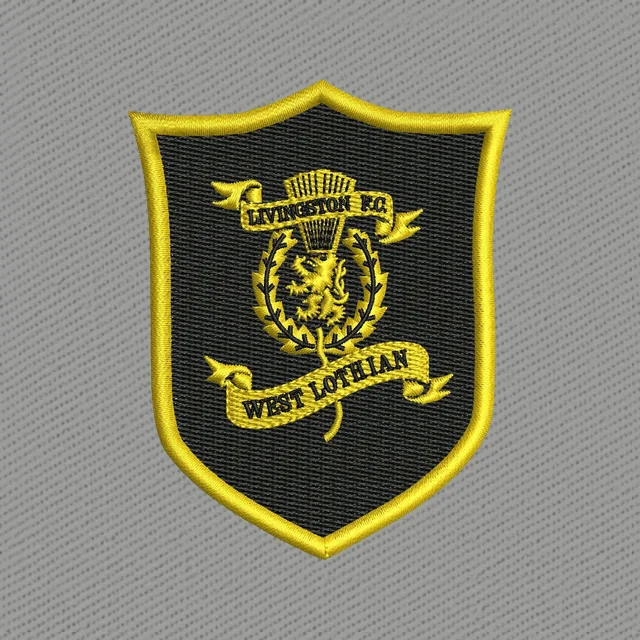 Livingston FC Wappen in Schwarz und Gold Stickdatei