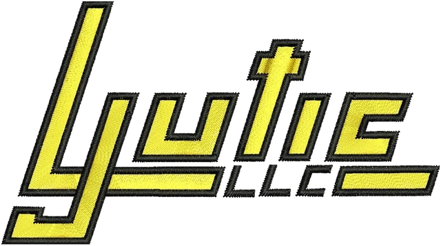 Stickdatei Ljutic Logo Stickdatei auf Stoff gestickt