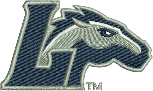 Longwood Lancers Logo 4 Embroidery Design embroidery design shown stitched on fabric