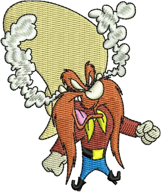 Ricamo Disegno da ricamo Yosemite Sam arrabbiato davanti alla luna su tessuto